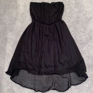 miss avenue strapless high low black dress